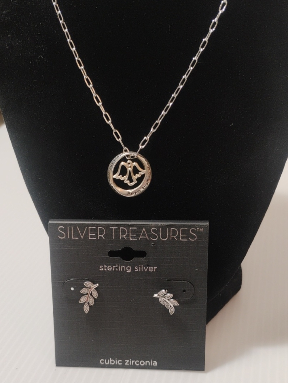 925 Sterling Silver Angel Pendant Necklace in Silver